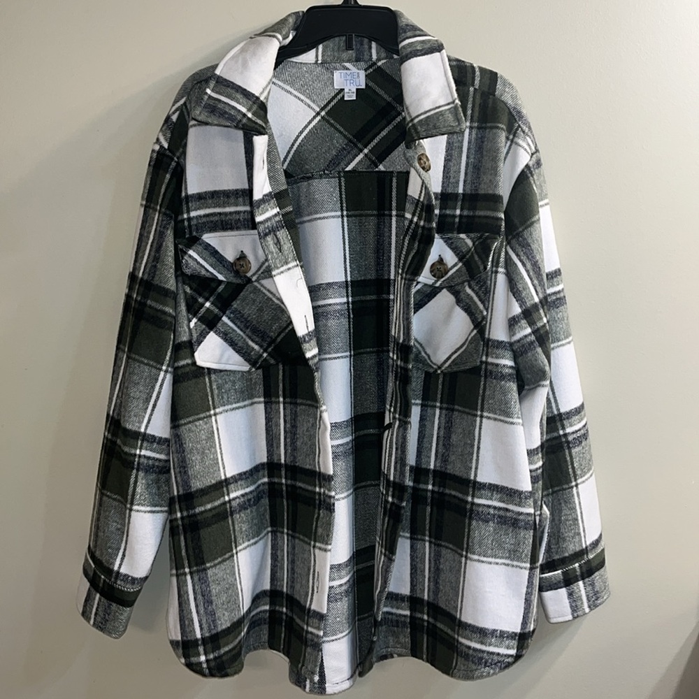 Shacket. Flannel Button Down Warm Jacket. Top. Ne… - image 2